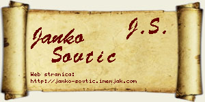 Janko Sovtić vizit kartica